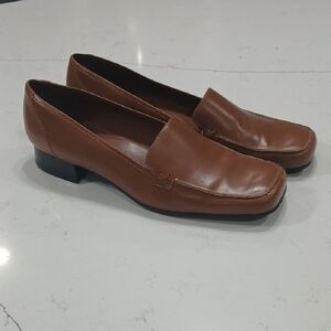 Rockport Women's Brown Loafers Sz9.5 Leather Upper Pre-owned